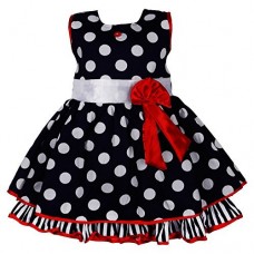 Wish Karo Polka Dots Cotton Party Wear Frock Girls Dress DN2125 Wish Karo Polka Dots Cotton Party Wear Frock Girls Dress DN2125